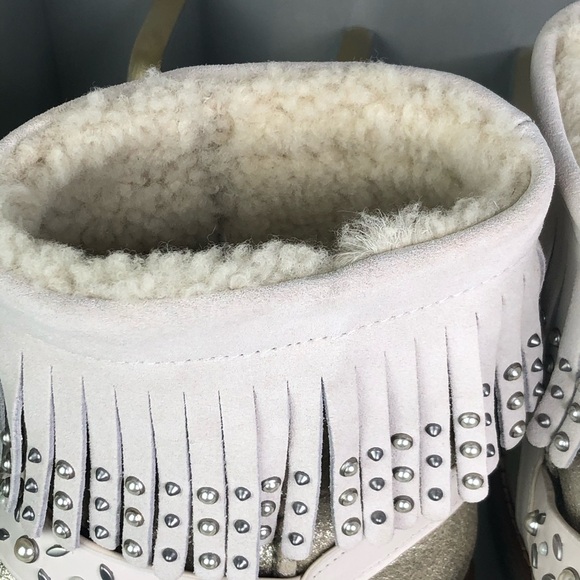 Coach gold metallic leather fringed boots - Picture 15 of 16